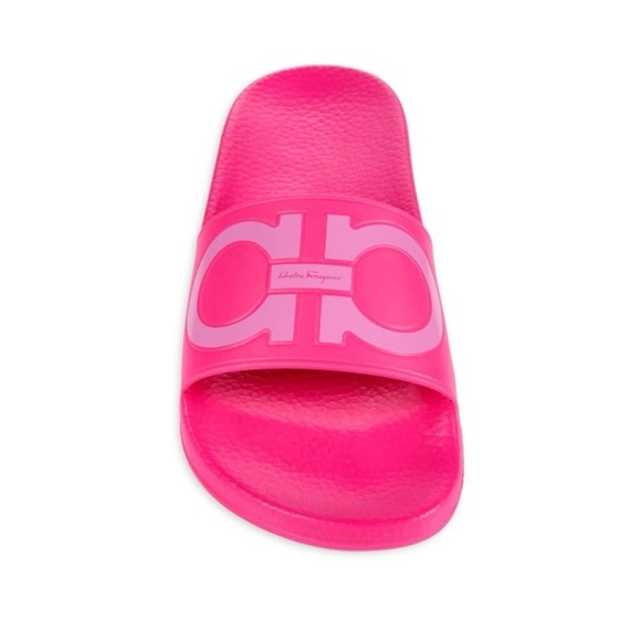 Salvatore Ferragamo Groovy Gancini Slides 💕 Hot Pink Sandals US 8 - Picture 2 of 11